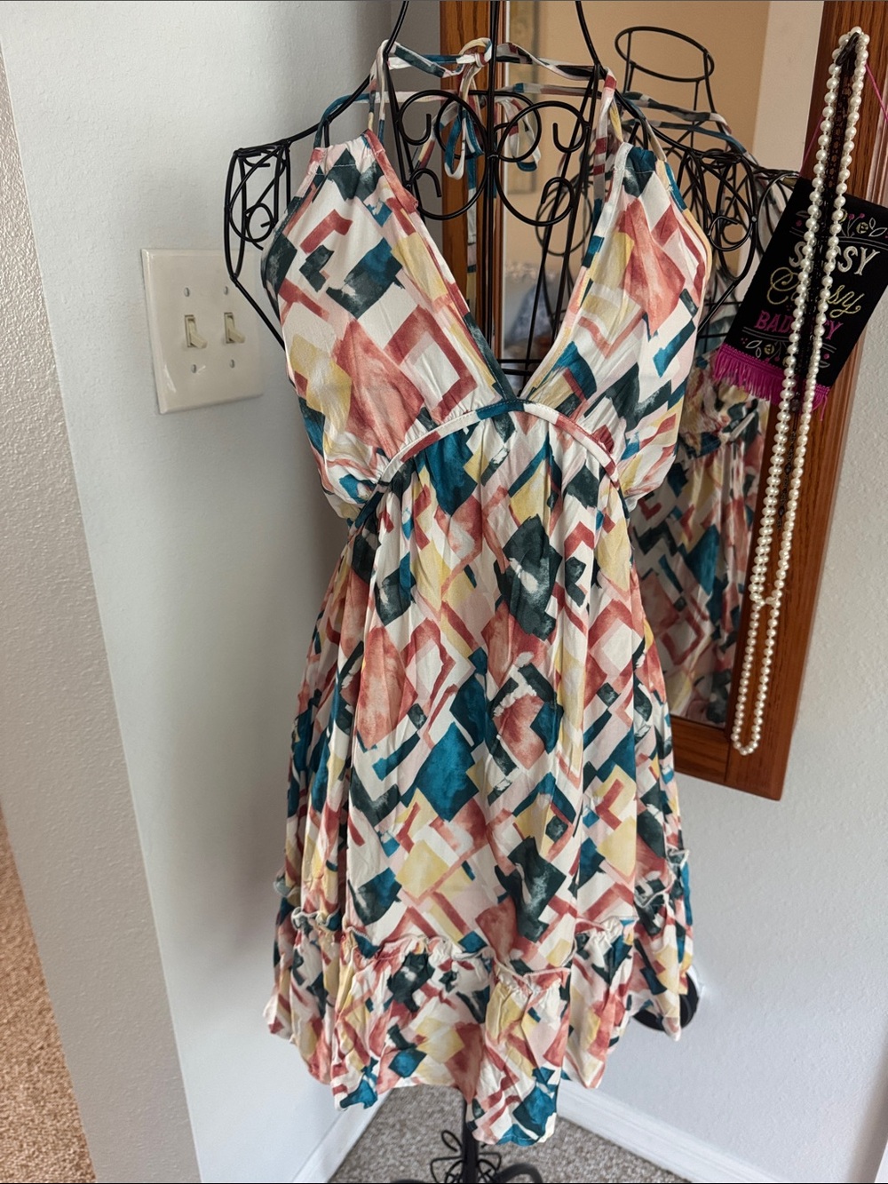 Strapless Printed Sundress in Multi-Color